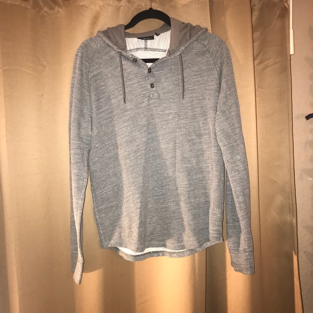 Mark Anthony Henley Hooded Long Sleeve